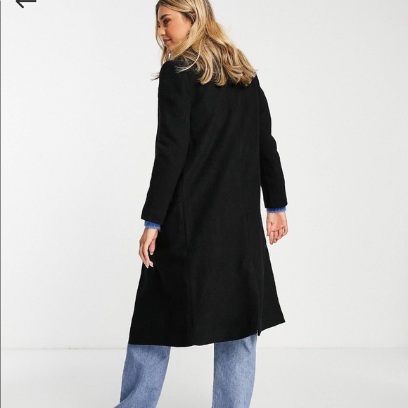 ASOS / MONKI BLACK BOUCLE DOUBLE BREASTED COAT - Picture 3 of 10